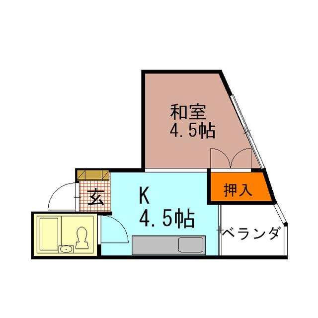 ヴィラサンライズ野町(1K/6階)の間取り写真