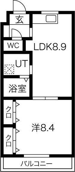 第3ハイツ和らぎ(1LDK/2階)の間取り写真