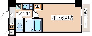 ワコーレ新神戸ステージ(1K/4階)の間取り写真