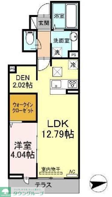 アンジュール南(1LDK/1階)の間取り写真