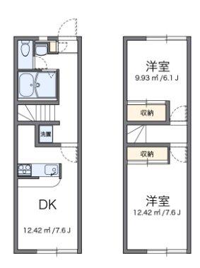レオパレス東原(1K/2階)の間取り写真