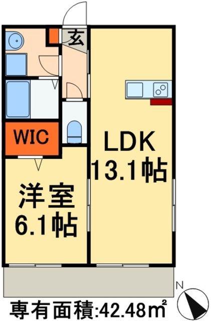 ラルーチェ(1LDK/2階)の間取り写真