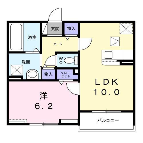エスポワール(1LDK/1階)の間取り写真