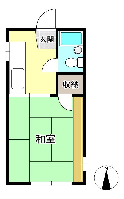 サンライフ羽鳥(1K/1階)の間取り写真