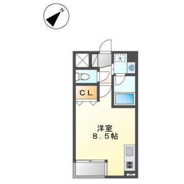 CITY SPIRE 名駅北(ワンルーム/3階)の間取り写真