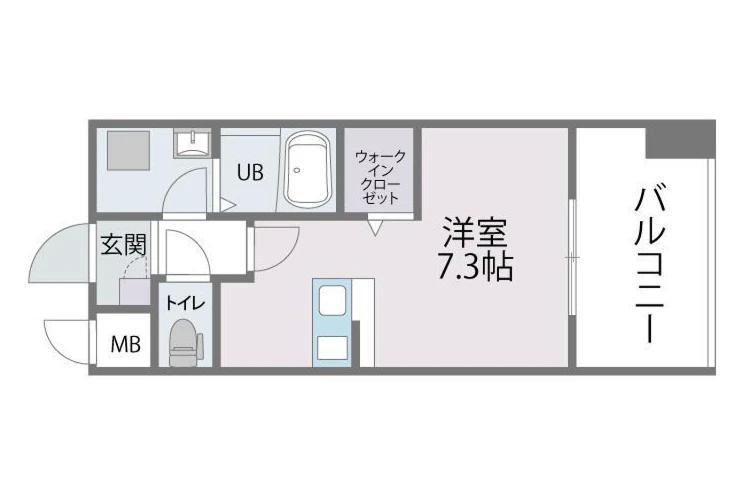 トラストレジデンス博多駅南(ワンルーム/8階)の間取り写真
