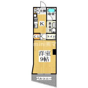 CITY SPIRE美章園(1K/5階)の間取り写真