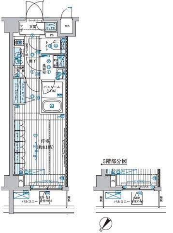 ブライズ中野南台(1K/2階)の間取り写真
