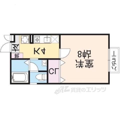 セジュール筒井(1K/1階)の間取り写真