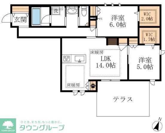 すず雅SUZUGA(2LDK/1階)の間取り写真