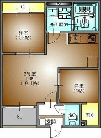REGALEST東海通(2LDK/2階)の間取り写真