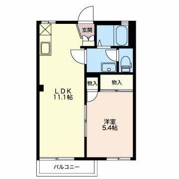 サンモール駿河台(1LDK/1階)の間取り写真