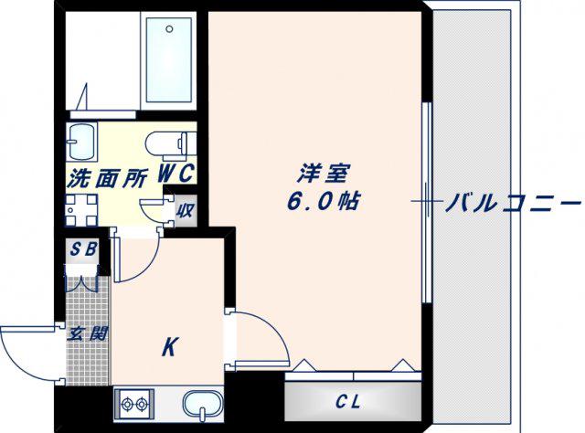 RITZ SQUARE STRAM I(1K/3階)の間取り写真