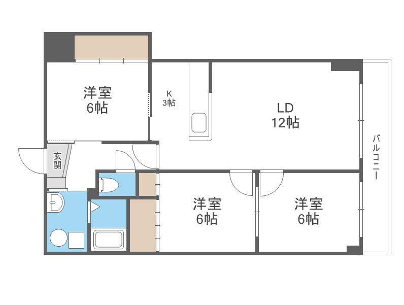 フィールド24(3LDK/4階)の間取り写真