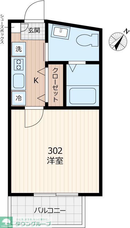 CITRINE HILLS(1K/3階)の間取り写真