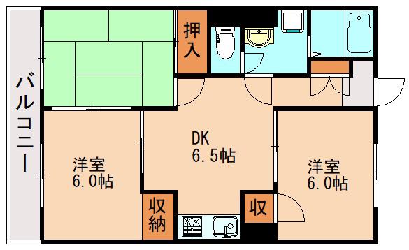 コーポヒワヅル(3DK/3階)の間取り写真
