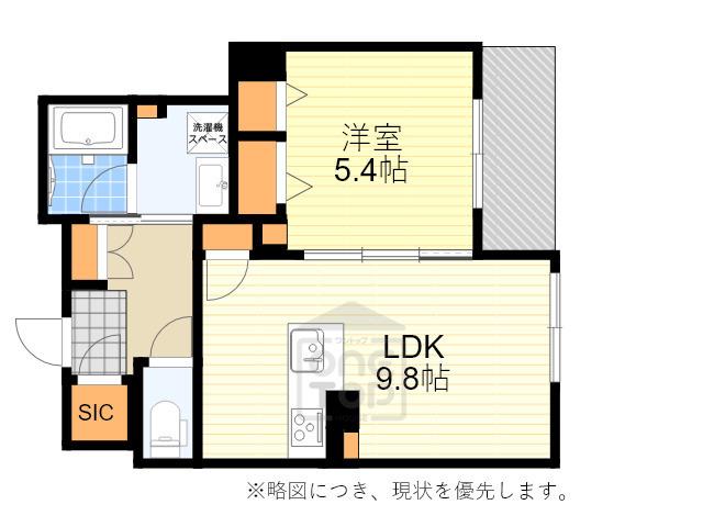 シャーメゾン アミスタ(1LDK/1階)の間取り写真