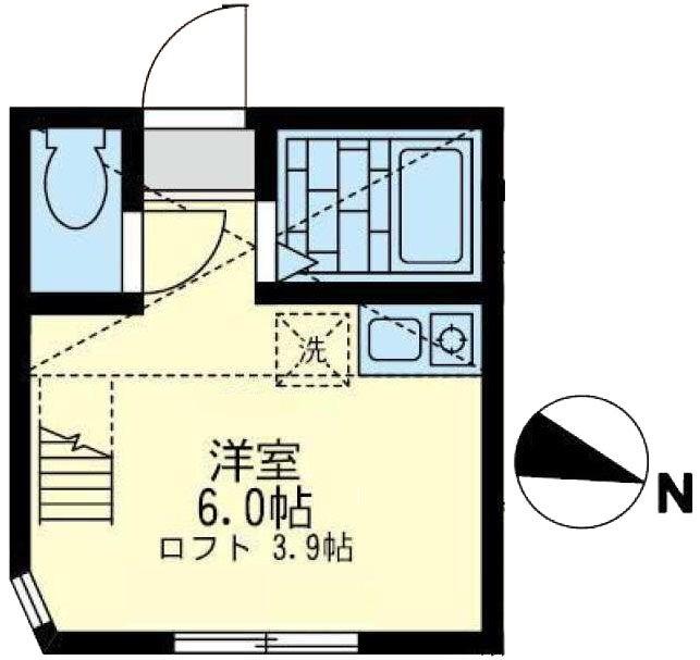 グロース天王町(ワンルーム/2階)の間取り写真
