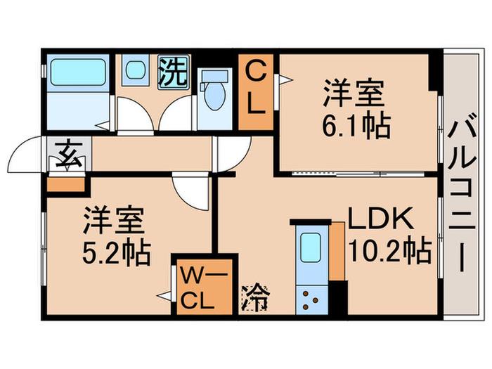 プランドール水元公園(2LDK/2階)の間取り写真