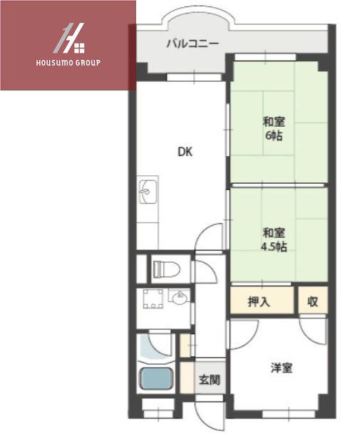 マーベリック横小路(3DK/2階)の間取り写真