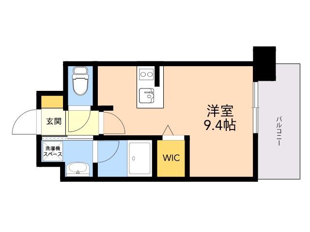 エンクレスト博多駅南BASE(ワンルーム/12階)の間取り写真