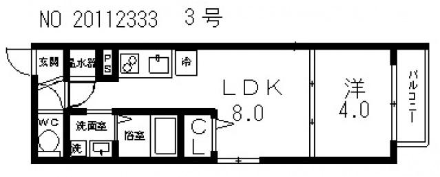 F ASECIA ENIF エフアセシアエニフ(1LDK/2階)の間取り写真