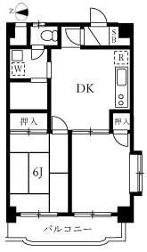 榎本ハイデンス(2DK/3階)の間取り写真
