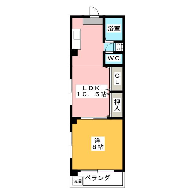 大和マンション(1LDK/3階)の間取り写真