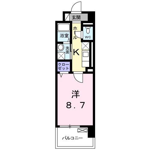 アルカディアコート(1K/3階)の間取り写真