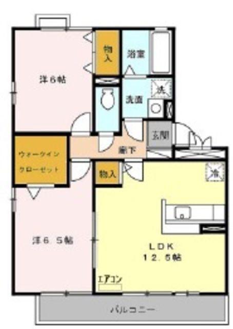 コゥジーコートA(2LDK/2階)の間取り写真
