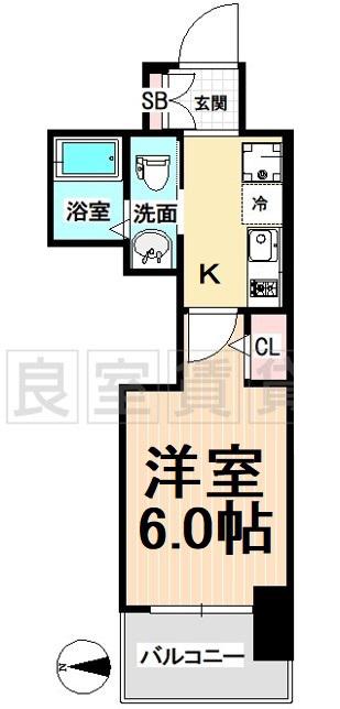 エステムコート名古屋千種グレイス(1K/8階)の間取り写真