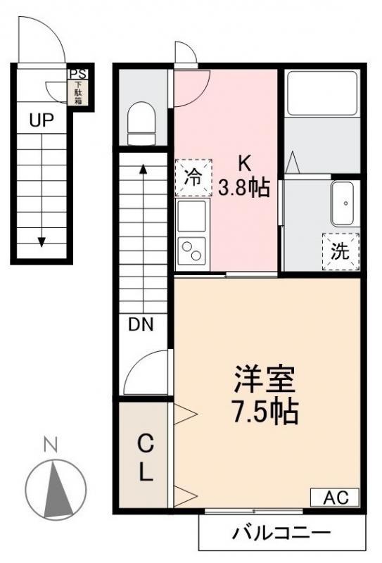 HAIMISHIV(1K/2階)の間取り写真