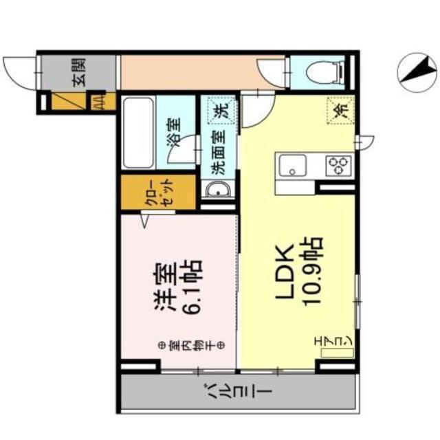 ＪＲ総武線 本八幡駅 徒歩18分 3階建 築4年(1LDK/3階)の間取り写真