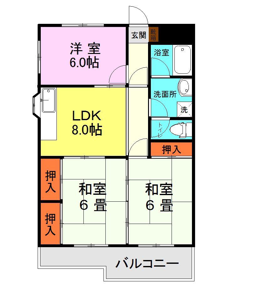 DREAMMANSION出水(3LDK/2階)の間取り写真
