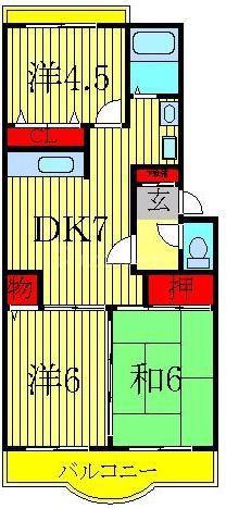 第17パールメゾン平川(3DK/1階)の間取り写真