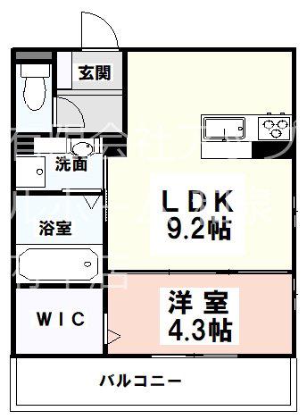 デンテ・ディ・レオーネ(1LDK/3階)の間取り写真