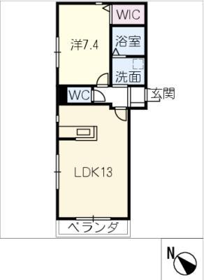 ネイヴル大高道(1LDK/1階)の間取り写真