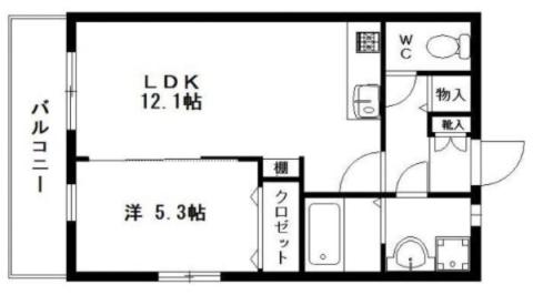 ドルチェ II(1LDK/2階)の間取り写真