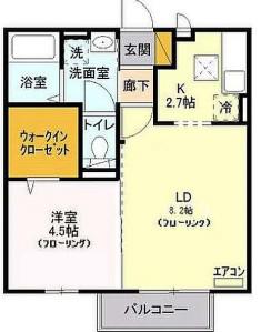 カーサ・エスベランサ(1LDK/2階)の間取り写真