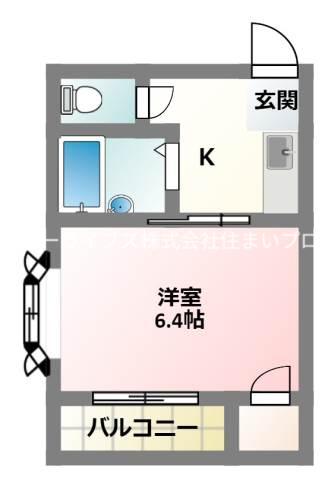 ラウレア門真(1K/3階)の間取り写真