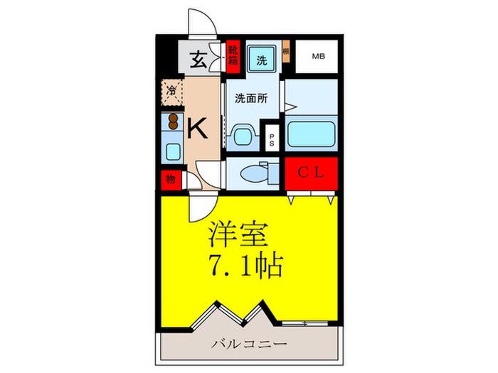 アーバンウェル茨木(1K/10階)の間取り写真