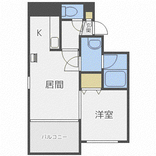 カハラコート2ND(1LDK/4階)の間取り写真