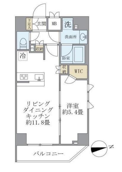 プルミエ秋葉原(1LDK/5階)の間取り写真