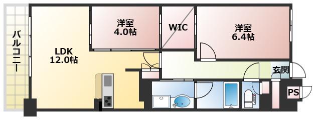 LIVECASA西宮(2LDK/7階)の間取り写真