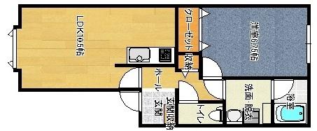 ONLYワンIII(1LDK/1階)の間取り写真