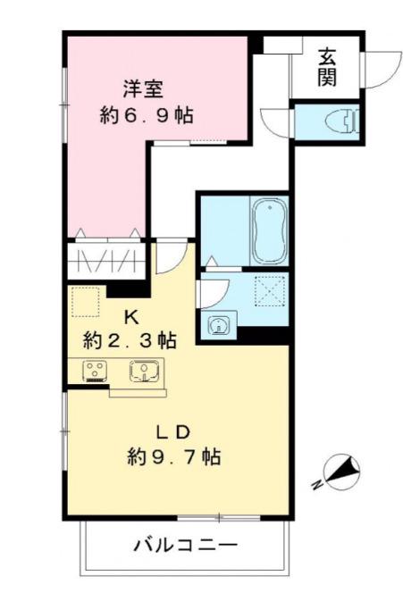 ルリエ目黒中央町(1LDK/1階)の間取り写真