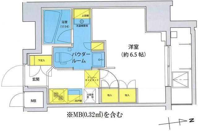 アジールコート北品川(1K/9階)の間取り写真