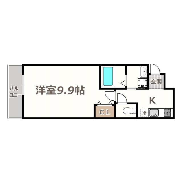 フジパレス針中野VI番館(1K/1階)の間取り写真