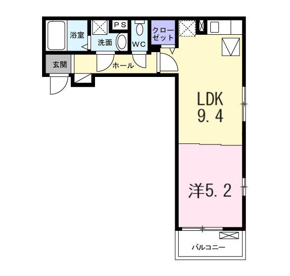 シャルマン東寺南I(1LDK/1階)の間取り写真