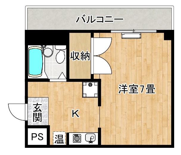 新昭和ビル(1K/4階)の間取り写真